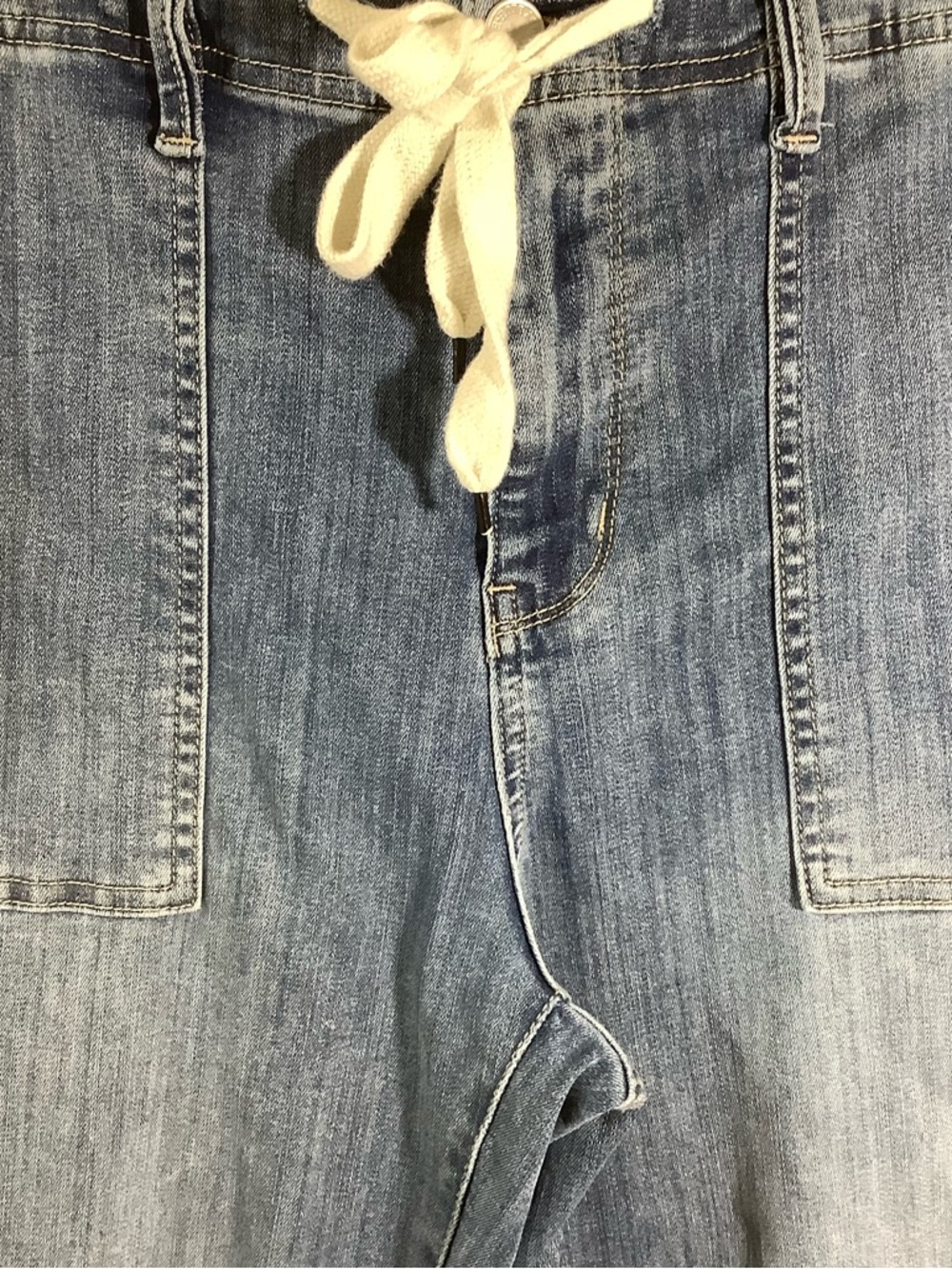 Judy Blue Drawstring Waist Denim Jogger Jeans - Blue Pull-On Stretched - Picture 7 of 10